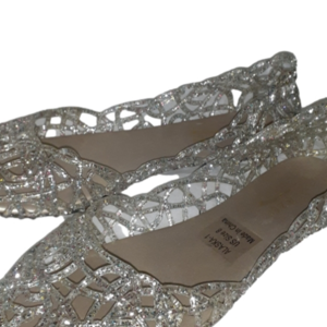 Platinum Glitter Gel Flats